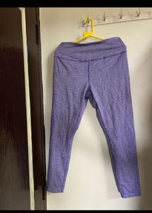 Purple Striped Leggings