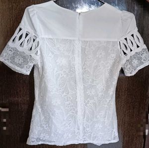 Elegant White Lace Top