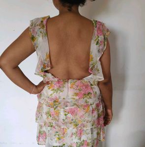 Floral Backless Dress