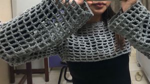 Grey Crochet Bolero