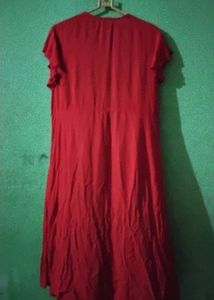 Red Midi Dress L