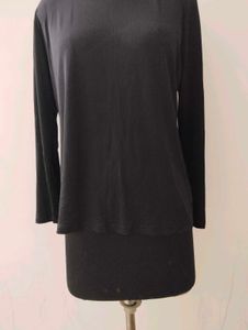plus size Black Long Sleeve Top