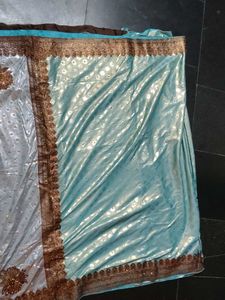 Elegant Blue &amp; Silver Saree