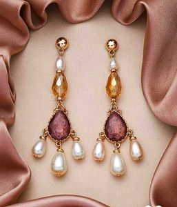 Pearl & Crystal Drop Earrings