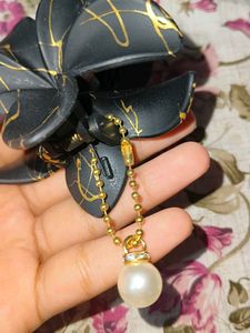 Latest Flower Hair Clip with Pearl Accent