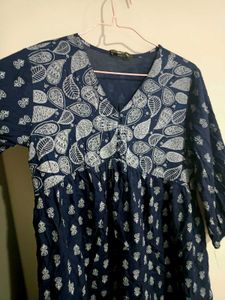 Blue Printed Dress