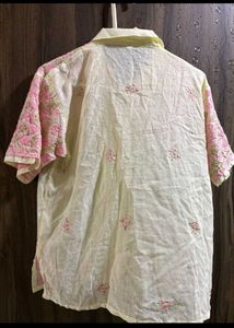Embroidered Floral Shirt chikankari