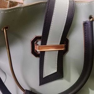 Mint Green Tote Bag with Gingham Lining