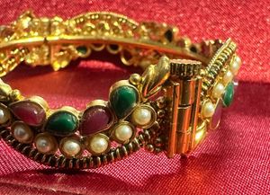 Multicolor Beads Kada Bangle With Screw