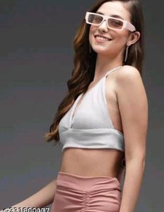 White Halter Crop Top