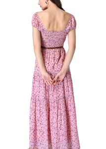 Faballey Pink Ditsy Floral Maxi Dress