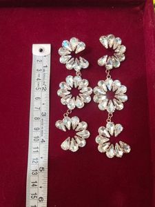Statement Crystal Flower Earrings