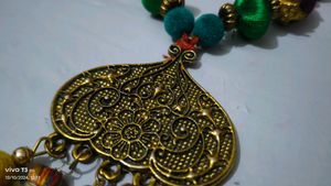 Women Gold Toned Handcrafted Multicolour Necklace