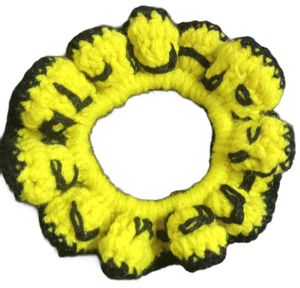 Yellow and Pink  Crochet Hair Tie