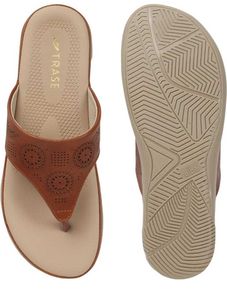 Women Flats Sandal (Tan, 7)