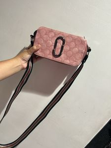 Pink Crossbody Bag with Graphic Pattern