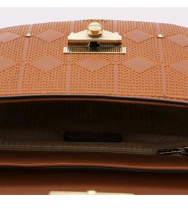 Iykyk Compact Brown Textured Crossbody Sling Bag