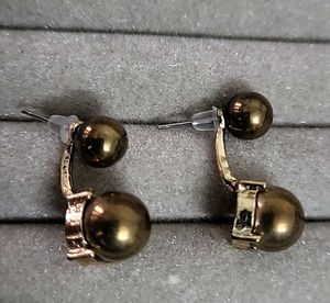 Golden Ball Pearl Earrings