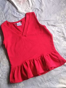 Red Peplum Top🍒🎀