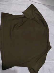 Olive Green Cherry Crop Top