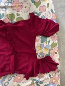 Red Ruffled Jumpsuit