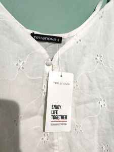 White Embroidered Tank Top