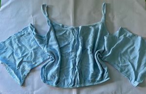 Sky Blue Bell Sleeve Top