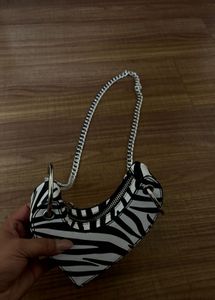 Zebra Print Chain Bag