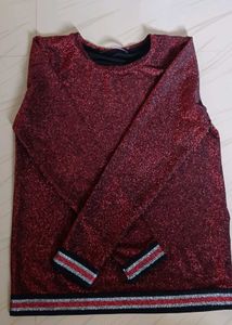 Sparkly Red Long Sleeve Top