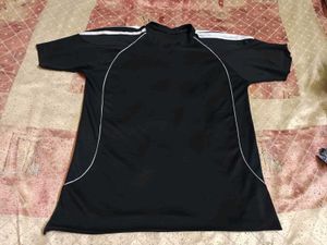 Classic Black Dry-Fit Sports T-Shirt with White