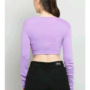 Cute Purple Long Sleeve Top