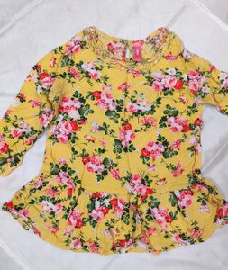 DJ &amp; C Yellow Peplum Top