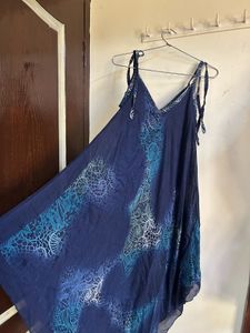 Flowy Navy Print Dress