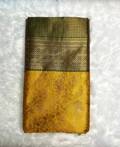 Elegant Yellow banarasi Saree With Running Blouse