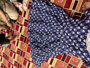 Blue &amp; White Floral Print Dress