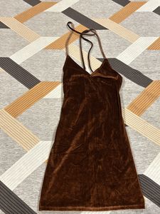 Mini Velvet Backless Dress