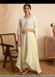 White Heart Print Kurta