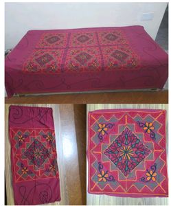 Deewan Set - Bedsheet(1) + Masand Covers(2) + Cush