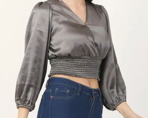 Casual Balloon Sleeve Women’s Crop Top
