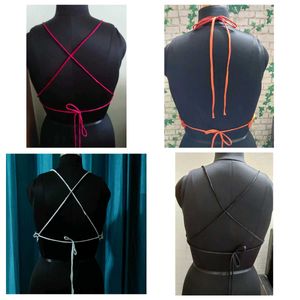 Combo Of 4 Satin Backless Blouse
