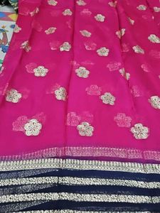 Georgette Saree With Blouse Same Blous