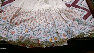 White Multi Colour Chanderi Frok