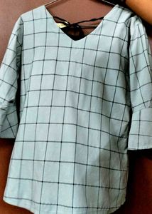 Grey Checkered Top