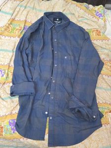 Navy Blue Checked Shirt