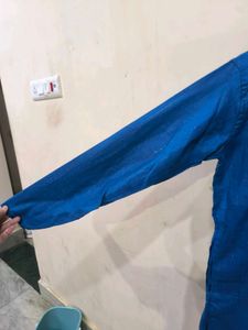 Men&#39;s blue kurta with khaki pant from blackberrys