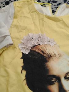 Yellow Graphic Print Top