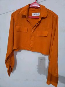 Orange Crop Top Shirt