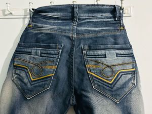 Distressed Denim Jeans with Patches