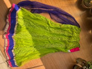 Saree With Lehanga Set