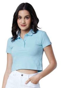 Cute Light Blue Crop Top